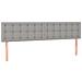 Letto a Molle Materasso e LED Grigio Chiaro 180x200 cm Tessuto - Foto miniatura 4