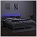 Letto a Molle Materasso e LED Grigio Chiaro 180x200 cm Tessuto - Foto miniatura 6