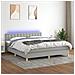 Letto a Molle Materasso e LED Grigio Chiaro 180x200 cm Tessuto - Foto miniatura 7