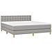 Letto a Molle Materasso e LED Grigio Chiaro 180x200 cm Tessuto - Foto miniatura 8