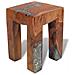 Sgabello In Legno Massello Di Teak E Resina - Foto miniatura 6