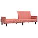 Divano Letto a 2 Posti Rosa in Velluto - Foto miniatura 4