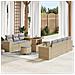 Set di Divani da Giardino  da 10 Pezzi con Cuscini Beige Rattan PE Acacia, Set di Mobili da Pranzo da Giardino  da 3 Pezzi con Cuscini Beige Rattan PE Acacia - Foto miniatura 2