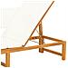 Lettino Prendisole 3-in-1 con cuscini panna in legno massello di acacia - Foto miniatura 9