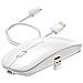 Mouse Wireless 2.4g + Bluetooth Usb Ricaricabile, Bianco - Foto miniatura 1
