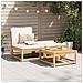 Set Mobili da Giardino 3pz con Cuscini Legno Massello di Acacia - Foto miniatura 2