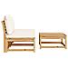 Set Mobili da Giardino 3pz con Cuscini Legno Massello di Acacia - Foto miniatura 5