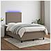 Letto a Molle con Materasso e LED Tortora 120x190 cm in Tessuto - Foto miniatura 5