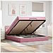 Struttura Letto Pouf con Materasso Rosa 160x200 cm in Velluto - Foto miniatura 2