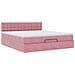 Struttura Letto Pouf con Materasso Rosa 160x200 cm in Velluto - Foto miniatura 7