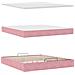 Struttura Letto Pouf con Materasso Rosa 160x200 cm in Velluto - Foto miniatura 9
