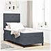 Letto a molle con materasso Grigio scuro 80 x 200 cm Velluto - Foto miniatura 2