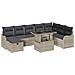 Set Divano da Giardino 9 pcs Grigio chiaro Poly Rattan - Foto miniatura 1