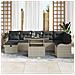 Set Divano da Giardino 9 pcs Grigio chiaro Poly Rattan - Foto miniatura 3