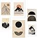 Set Di 6 Stampe Illustrazioni Di Design Con Montagne Geometriche, Toni Vintage Marrone, Nero E Terra Per Le Pareti Delle Stanze Della Tua Casa A3 & A4 Senza Cornice - Foto miniatura 1