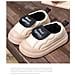 Pantofole Invernali Impermeabili In Pelle Pu Con Fodera In Pile E Suola Spessa In Cotone White 36 - Foto miniatura 5