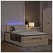 Struttura Letto Pouf con Materasso Crema 120x200 cm in Tessuto - Foto miniatura 3