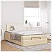 Struttura Letto Pouf con Materasso Crema 120x200 cm in Tessuto - Foto miniatura 4
