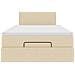 Struttura Letto Pouf con Materasso Crema 120x200 cm in Tessuto - Foto miniatura 8