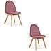 Sedia NUUC in velluto rosa scuro, design ergonomico x2 - Foto miniatura 1