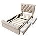 Letto Singolo Imbottito Stile Chesterfield Con Due Cassetti - Foto miniatura 3