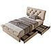 Letto Singolo Imbottito Stile Chesterfield Con Due Cassetti - Foto miniatura 1