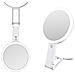 Specchio Per Trucco Con Luce Led E Supporto A C - Ingrandimento 10x White - Foto miniatura 1