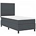 Letto a molle con testiera Grigio Scuro e Bianco 100 x 200 cm - Foto miniatura 1