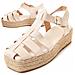 Sandalo Platform Mecali Beige Beige Tessile - Foto miniatura 1