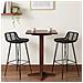 Sgabello da bar 2 pcs Nero 44 x 46 x 91 cm Rattan e acciaio - Foto miniatura 2