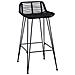 Sgabello da bar 2 pcs Nero 44 x 46 x 91 cm Rattan e acciaio - Foto miniatura 3