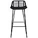Sgabello da bar 2 pcs Nero 44 x 46 x 91 cm Rattan e acciaio - Foto miniatura 4