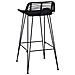 Sgabello da bar 2 pcs Nero 44 x 46 x 91 cm Rattan e acciaio - Foto miniatura 6