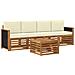 Set di divani da esterno con cuscino 5 pcs Naturale e Crema - Foto miniatura 1