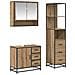 Set di mobili per il bagno con porta 3 pcs Rovere artigianale - Foto miniatura 1