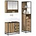 Set di mobili per il bagno con porta 3 pcs Rovere artigianale - Foto miniatura 3