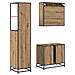 Set di mobili per il bagno con porta 3 pcs Rovere artigianale - Foto miniatura 9