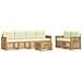 Set di divani da esterno 7 pcs Bianco e Crema Poliestere - Foto miniatura 1