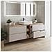 Mobile sottolavabo, Beige, 160 cm, Con piano d'appoggio, 2 cassetti, MDFMobilecon 2 ante, Ripiano integrato, MODERNO - Foto miniatura 5