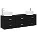 Set di mobili per il bagno 3 pz Nero 49,5 x 44,5 x 66 cm - Foto miniatura 1
