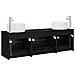 Set di mobili per il bagno 3 pz Nero 49,5 x 44,5 x 66 cm - Foto miniatura 7
