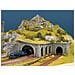 Portale tunnel in pietra di cava binario singolo 23,5x13 cm HO - Foto miniatura 8
