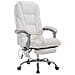 Sedia da ufficio massaggiante PACIFIC, poltrona relax con poggiapiedi estraibile, altezza regolabile, in similpelle, ergonomica, girevole, con ruote, capacità di carico massimo 150 kg bianco - Foto miniatura 1
