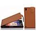 Custodia Compatibile Con Huawei P7 In Marrone Cioccolata - Coperchio Protettivo In Design Flip Realizzato In Similpelle Testurizzata - Foto miniatura 1