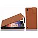 Custodia Compatibile Con Huawei P7 In Marrone Cioccolata - Coperchio Protettivo In Design Flip Realizzato In Similpelle Testurizzata - Foto miniatura 3