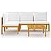 Set Divani da Giardino 5 pz con Cuscini Crema Massello Acacia - Foto miniatura 2
