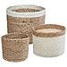 Cestini In Iuta, Rotondi, 3 Pezzi, Colore Naturale+nero - Foto miniatura 1