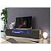 Mobile Porta Tv Jesse, Credenza Bassa Da Soggiorno A 3 Ante, Base Porta Televisione, 100% Made In Italy, Cm 200x40h37, Acero E Ardesia, Con Luce Led - Foto miniatura 1
