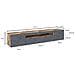 Mobile Porta Tv Jesse, Credenza Bassa Da Soggiorno A 3 Ante, Base Porta Televisione, 100% Made In Italy, Cm 200x40h37, Acero E Ardesia, Con Luce Led - Foto miniatura 9