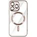 Cover Magsafe Per Iphone 14 Pro Max Silicone Protezione Camera Bordo Rose Gold - Foto miniatura 1
